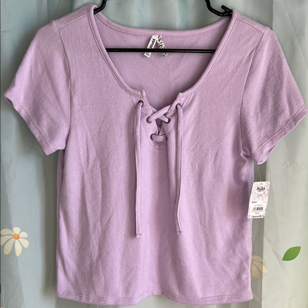 MUDD Lilac Women’s Lace Front Top